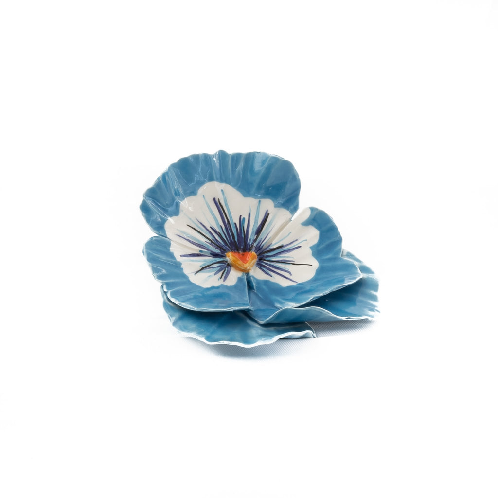 Ceramic flower Light Blue Pansy