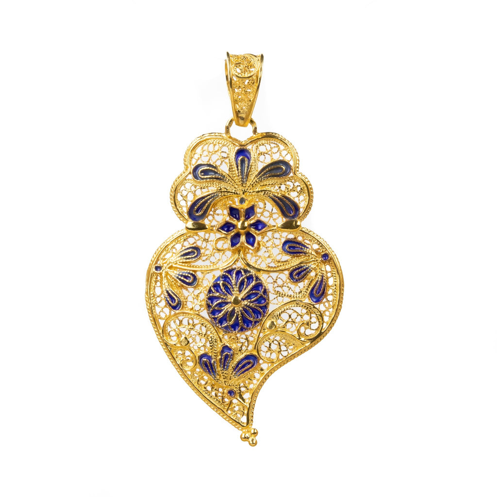 Golden silver filigree pendant heart of Viana 58mm (2.3n) -1